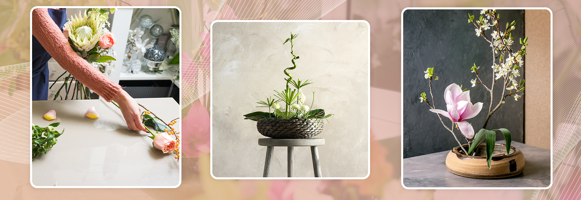 woman flower arranger, ikebana